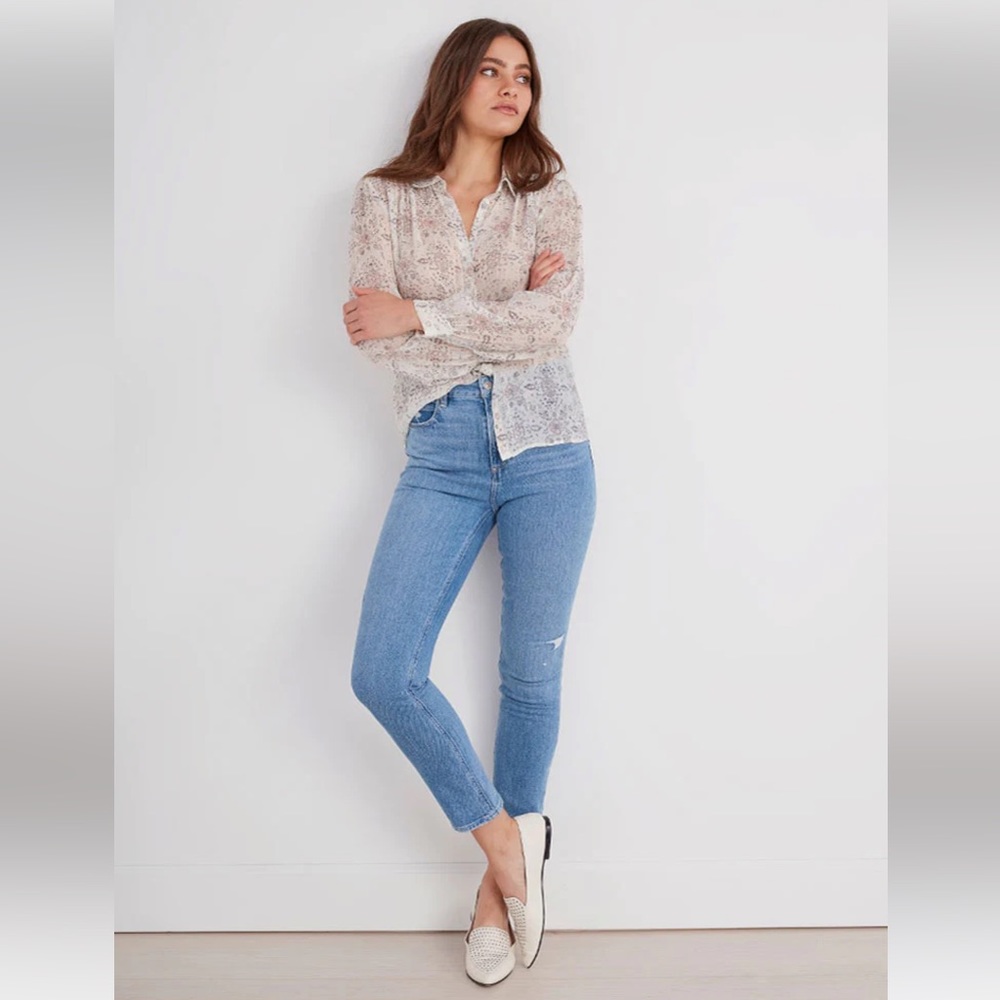 Paige Sarah Slim Capulet Destructed Jeans, Size 27 - Picture 3 of 16